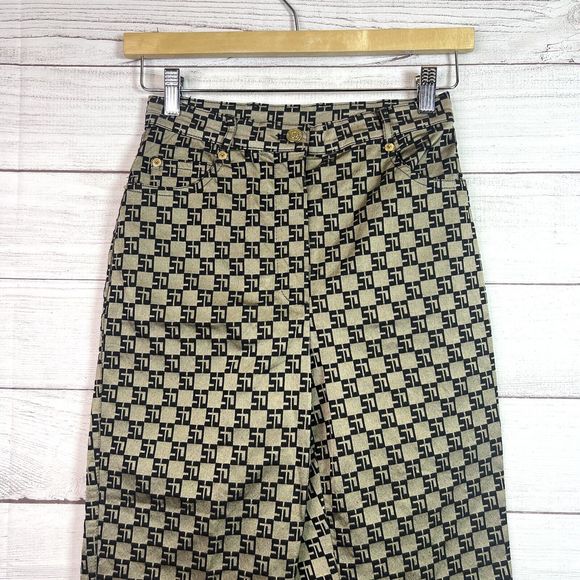 St. John Sport Essentials Vintage Y2K Beige Black Monogram Print High Waisted 2 - Picture 4 of 10